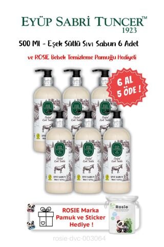 Eşek Sütlü Sıvı Sabun 500 ML 6 AL 5 ÖDE ve ROSIE Hediyeli