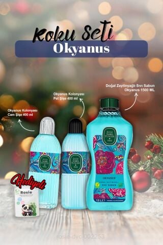 Sıvı Sabun 1500ml, 2'li Okyanus Kolonya 400ml ve Rosie Pamuk