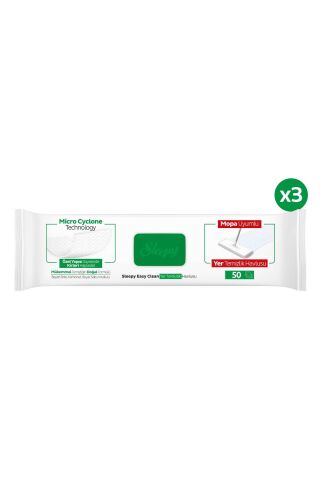 Easy Clean Beyaz Sabun Katkılı Mopa Uyumlu Yer Temizlik Havlusu&mendili 3x50 (150 YAPRAK)