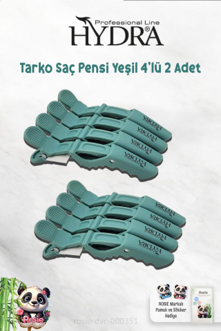 2 Adet Tarko Hydra 2192 Saç Pensi 4 Lü Yeşil ve ROSIE