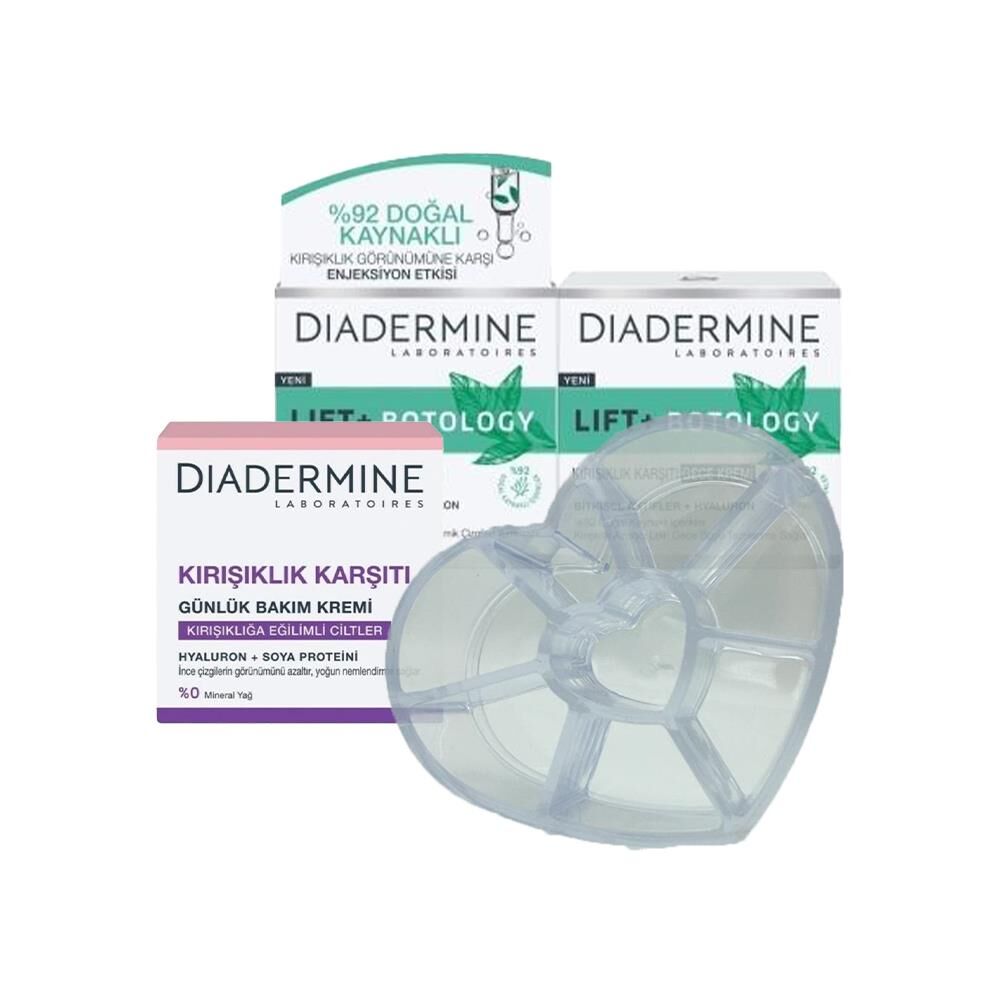 Diadermine Lift+ Botology Gündüz Kremi 50 ml + Gece Kremi 50 ml, Bakım Kremi ve Diadermine Makyaj Düzenleyici Hediyeli