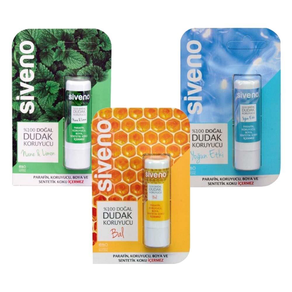 Siveno %100 Doğal Dudak Koruyucuları Seti 6 gr