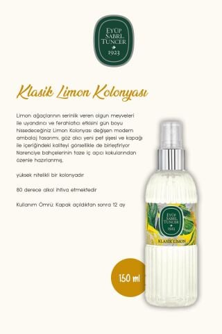 150 ml Kolonya, 80 Derece Silindir Kolonya 400 ml Çeşme Limonu ve Rosie Hediye