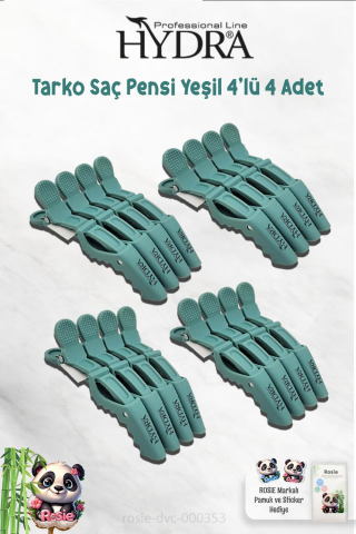 4 Adet Tarko Hydra 2192 Saç Pensi 4 Lü Yeşil ve ROSIE