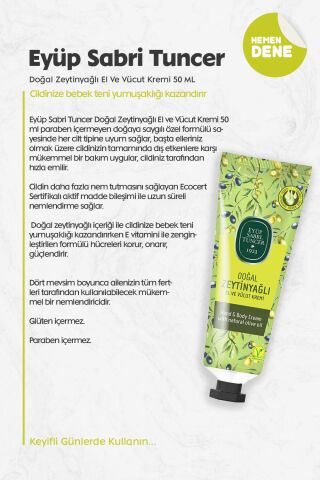 Eyüp Sabri Tuncer Doğal Zeytinyağlı El Ve Vücut Kremi 50 ML