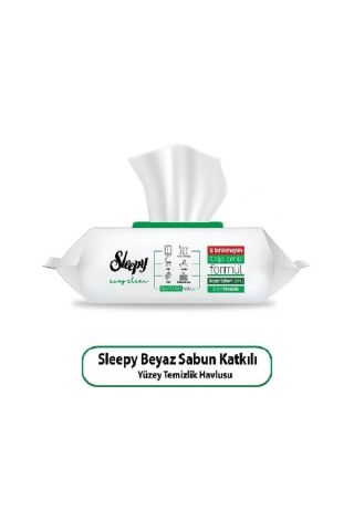 Sleepy Easy Clean Beyaz Sabun Katkılı Yüzey Temizlik Havlusu 3 Adet 3X100 300 Yaprak