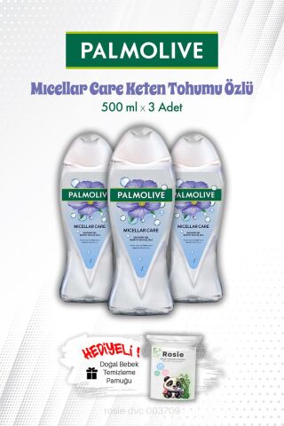 Duş Jeli 3'lü Mıcellar Care Keten Tohumu Özlü 500 ML ve ROSIE