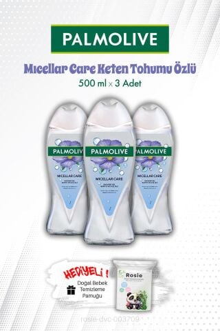 Duş Jeli 3'lü Mıcellar Care Keten Tohumu Özlü 500 ML ve ROSIE