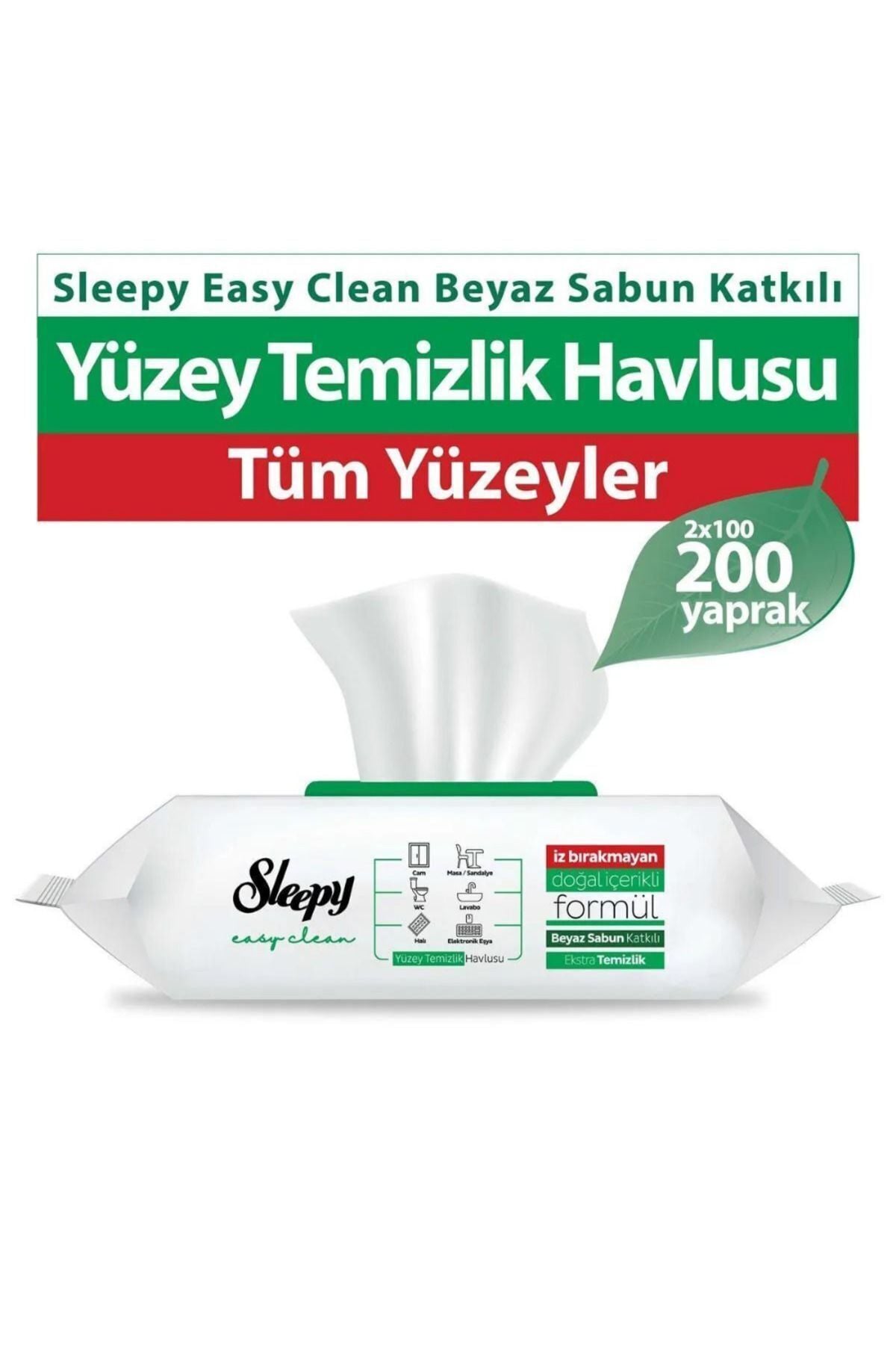 Sleepy Easy Clean Beyaz Sabun Katkılı Islak Mendil 2x100 (200 YAPRAK)