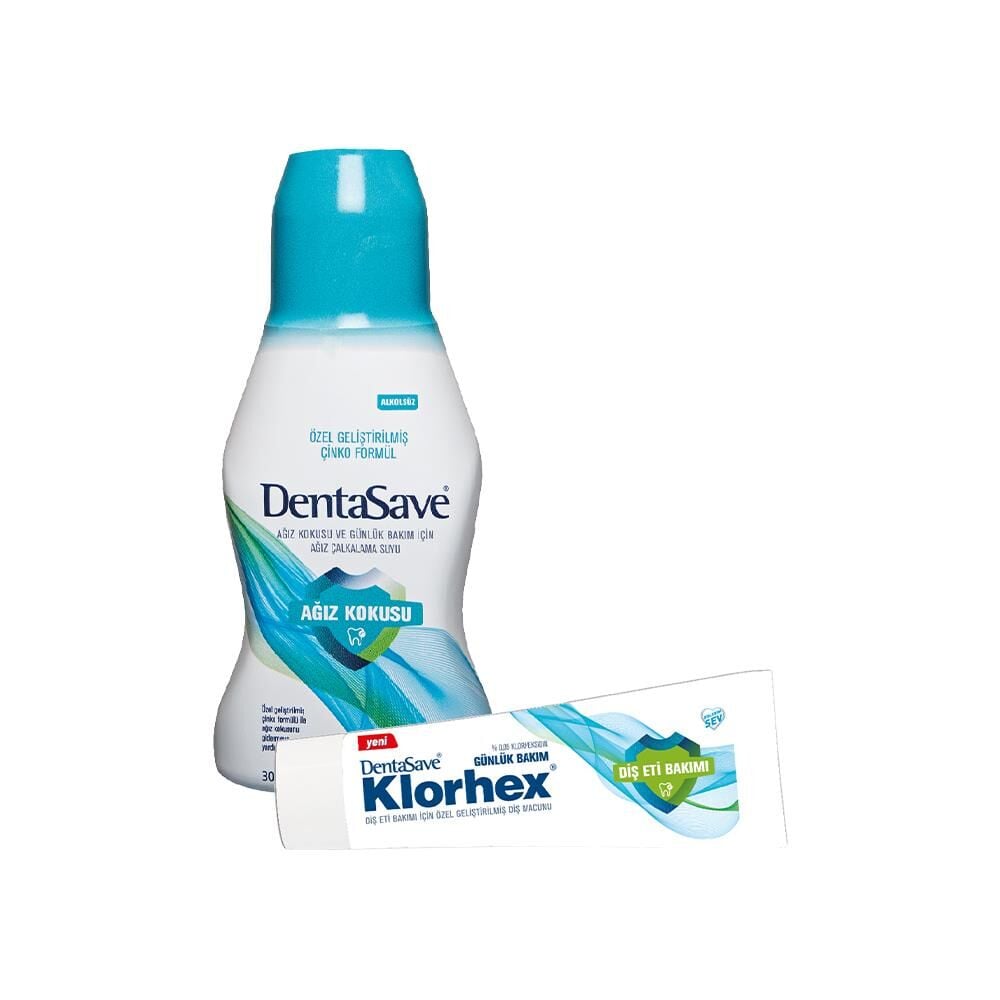 DentaSave Ağız Çalkalama Suyu Ağız Kokusu Çinko 300 ml Diş Macunu Günlük Bakım 75 ml