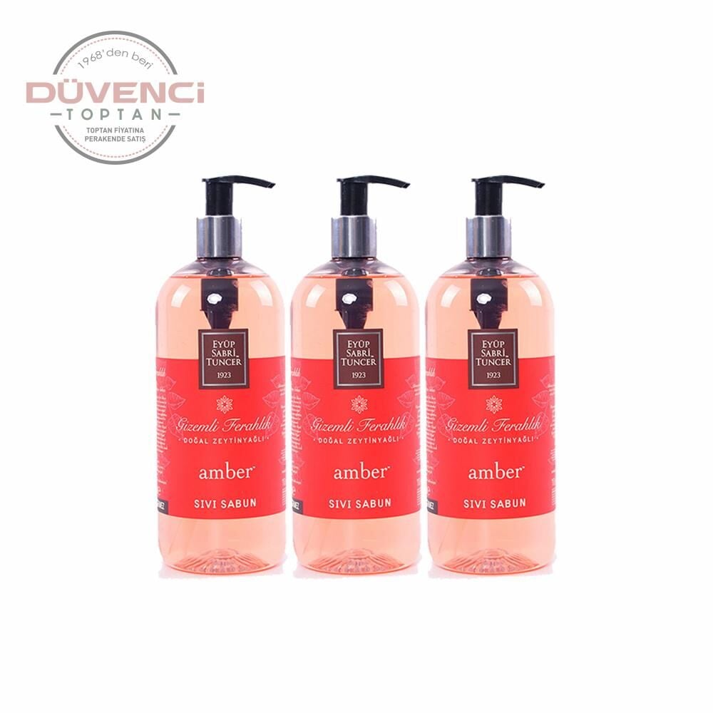 Düvenci Toptan Eyüp Sabri Tuncer Amber Sıvı Sabun Seti 500 ml 3' lü Paket