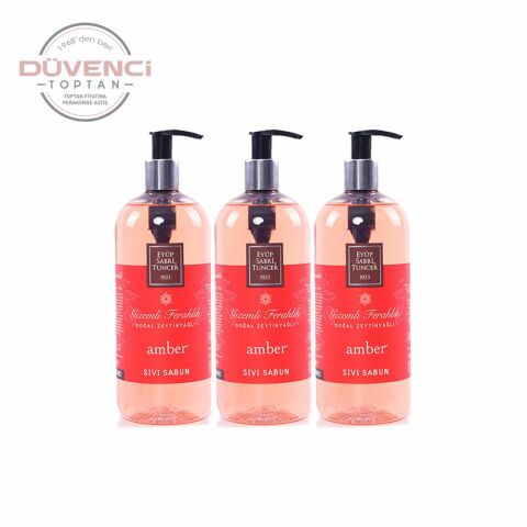 Düvenci Toptan Eyüp Sabri Tuncer Amber Sıvı Sabun Seti 500 ml 3' lü Paket