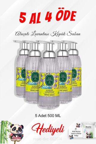 Köpük Sabun Alaçatı Lavantası 500 ML 5 Al 4 Öde ve Rosie Pamuk