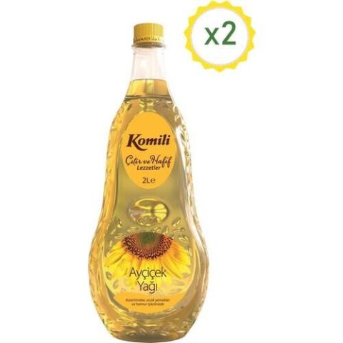 Komili Ayçiçek Yağı 2 lt Pet Şişe x 2