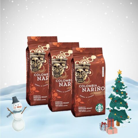 Starbucks Yılbaşı Paketi Colombia Narino Çekirdek Kahve 250 gr x 3
