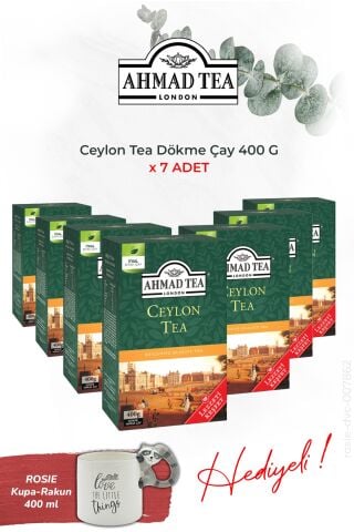 AHMAD TEA 7 adet Ceylon Tea Dökme Çay 400 G ve Rakun Kupa HEDİYE