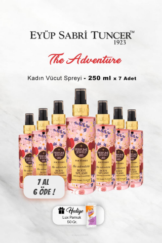 7 AL 6 ÖDE Eyüp Sabri Tuncer Vücut Spreyi Adventure 250 ml, Pamuk Hediyeli