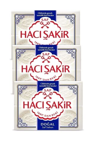 Hacı Şakir Doğal Geleneksel Saf Beyaz Sabun 4x200 gr X3 Adet