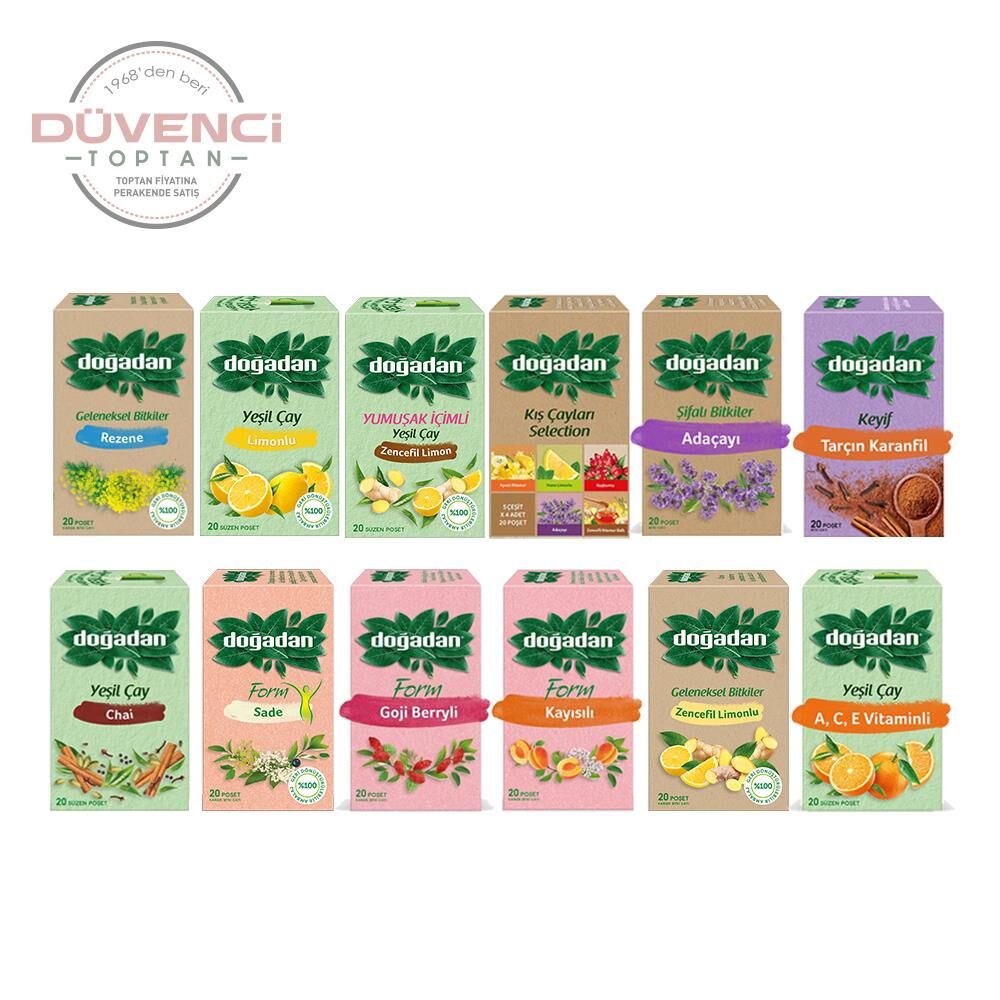 Doğadan Düvenci Toptan Bitki Çayları Paketi 12' lı Model 47