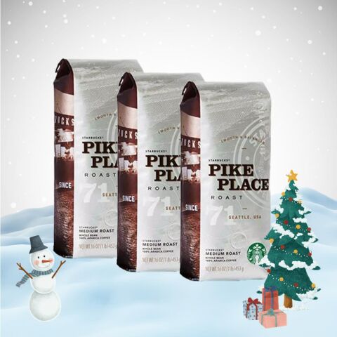 Starbucks Yılbaşı Paketi Pike Place Roast Çekirdek Kahve 250 gr x 3