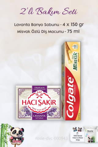 Colgate Misvak Özlü Diş Macunu 75 ml, H. Şakir Lavanta Kokulu Banyo Sabunu 4 x 150 gr ve ROSIE