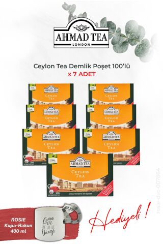 Ceylon Tea (100’lü x 7 adt.) Demlik Poşet ve Rakun Kupa HEDİYE