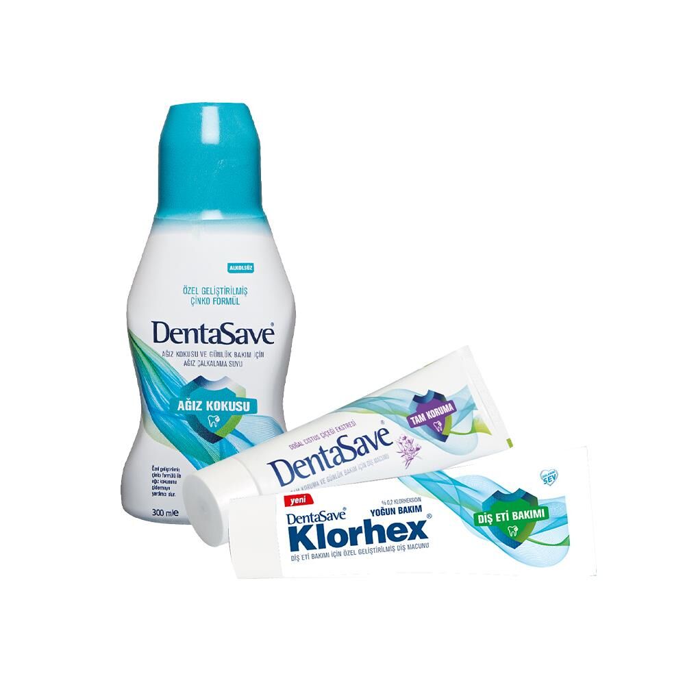 DentaSave Ağız Çalkalama Suyu Ağız Kokusu Çinko 300 ml, Diş Macunu Yoğun Bakım ve Cistus 75 ml
