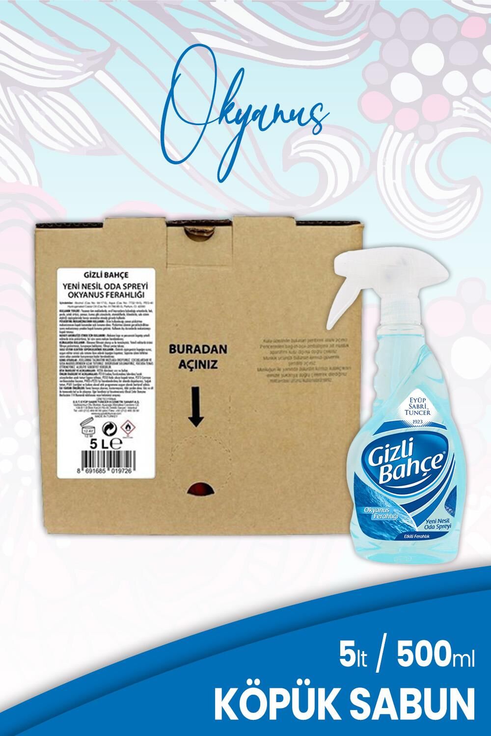 Eyüp Sabri Tuncer Yeni Nesil Oda Spreyi Okyanus Ferahlığı 5 lt ve 500 ml