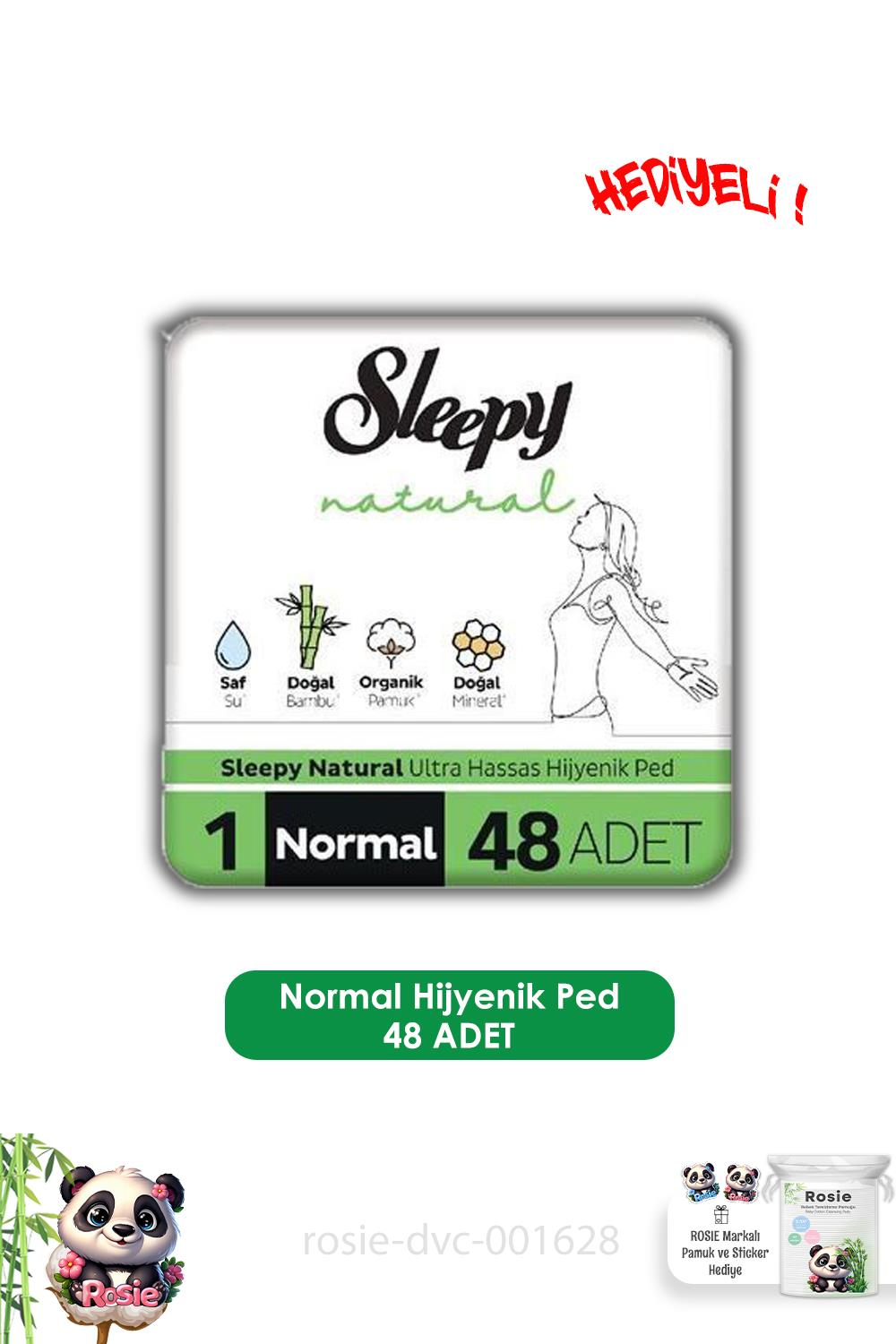 Sleepy  Natural Ultra Hassas Hijyenik Ped Normal 48 Adet Ped ve ROSIE