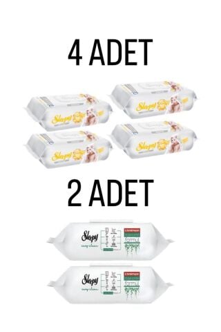 Sleepy Sensitive Islak Havlu 4x90 Lı 360 Yaprak - Easy Clean 100 Lü Beyaz Sabunlu 2 ADET
