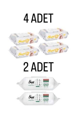 Sleepy Sensitive Islak Havlu 4x90 Lı 360 Yaprak - Easy Clean 100 Lü Beyaz Sabunlu 2 ADET