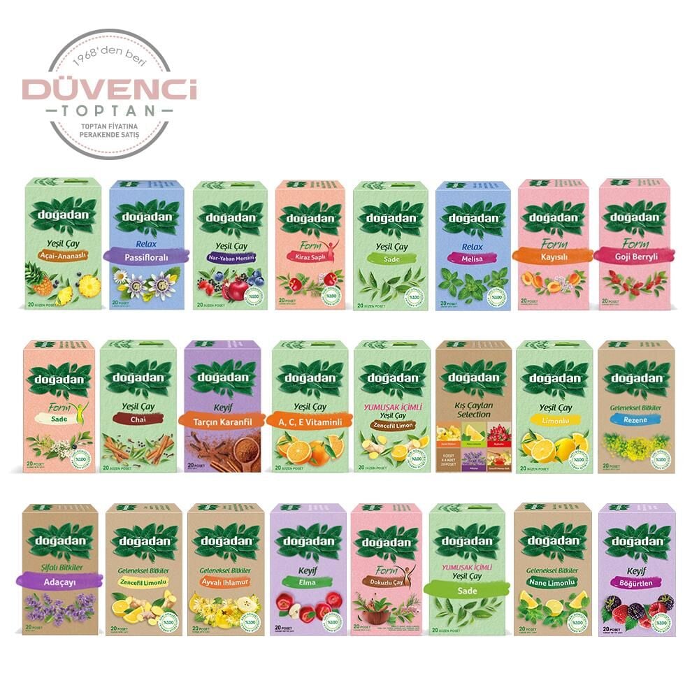 Doğadan Düvenci Toptan Bitki Çayları Paketi 24 lü Model 50