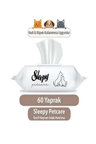 Sleepy Petcare Evcil Hayvan Islak Havlusu 60 Yaprak 2 adet