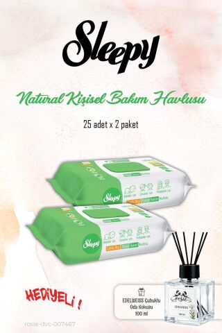Sleepy Natural 25'li Kişisel Bakım Havlusu 2 Paket ve ROSIE Koku