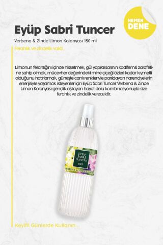 Eyüp Sabri Tuncer Verbena & Zinde Limon Kolonyası 150 ml