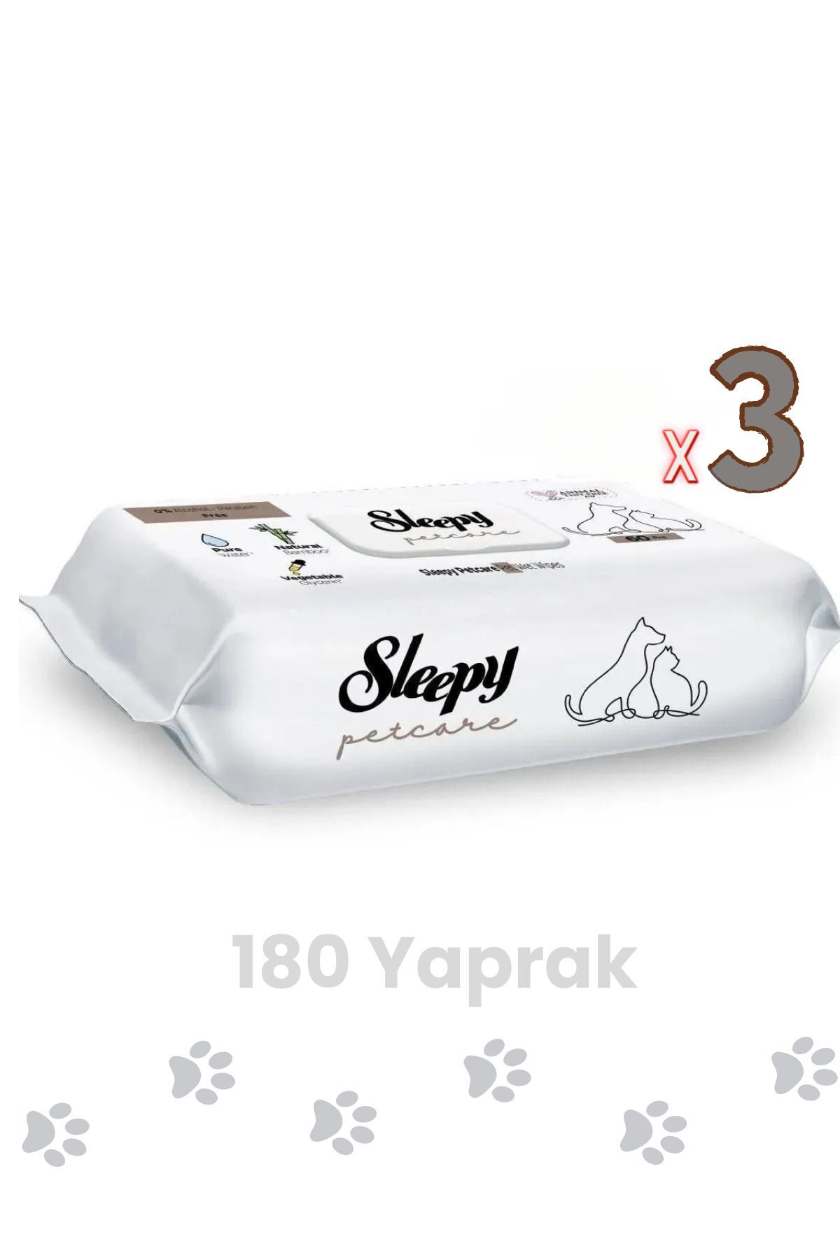 Sleepy Evcil Hayvan Islak Havlusu 3 Paket 180 Yaprak
