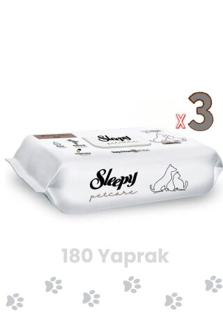 Sleepy Evcil Hayvan Islak Havlusu 3 Paket 180 Yaprak