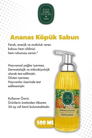 Hawaii Ananas Eyüp Sabri Tuncer Köpük Sabun 500 ML X4 ve ROSIE