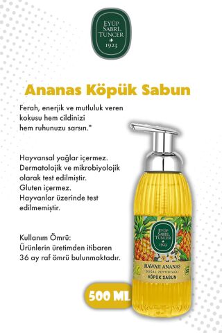 Hawaii Ananas Eyüp Sabri Tuncer Köpük Sabun 500 ML X4 ve ROSIE