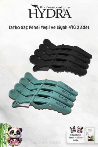Tarko Hydra 2192 Saç Pensi 4 Lü Yeşil, 4'lü Siyah ve ROSIE