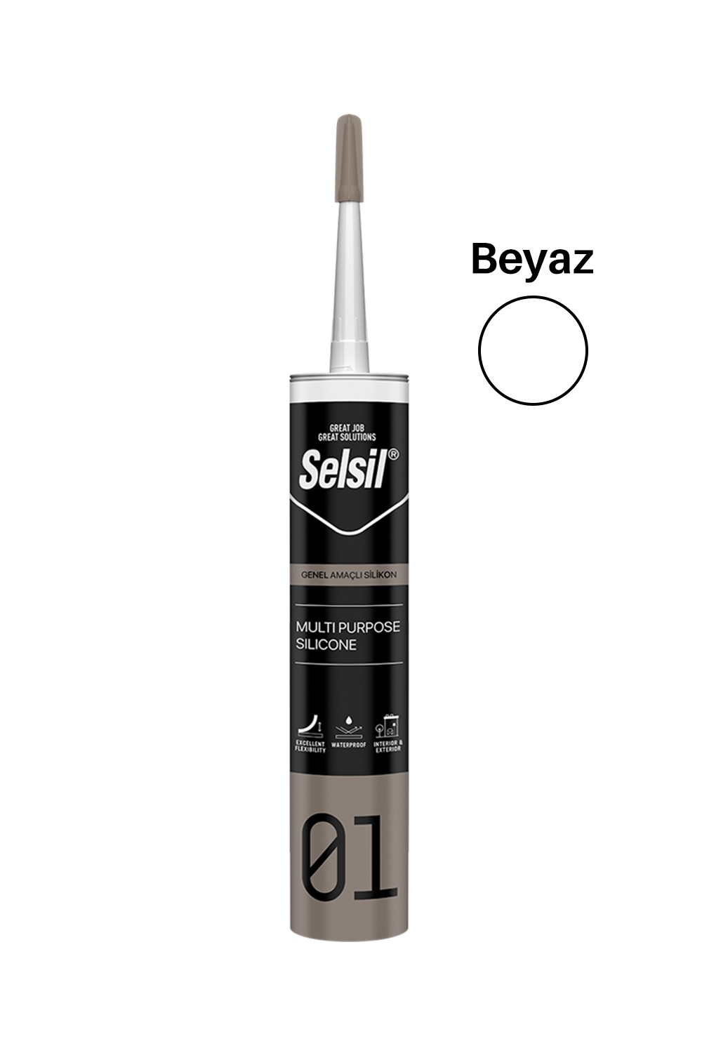 Selsil Beyaz Renk Genel Amaçlı Silikon 280 gr