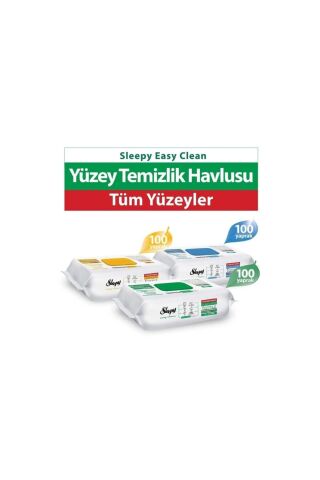 Sleepy Easy Clean Beyaz Sabun + Çamaşır Suyu + Arap Sabunu Katkılı 3X100 (300 Yaprak)