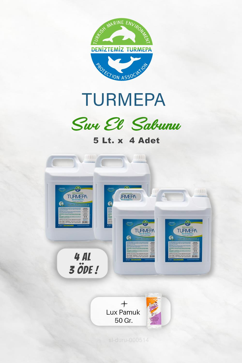 4 AL 3 ÖDE Turmepa Sıvı Sabun 5 Litre, Pamuk