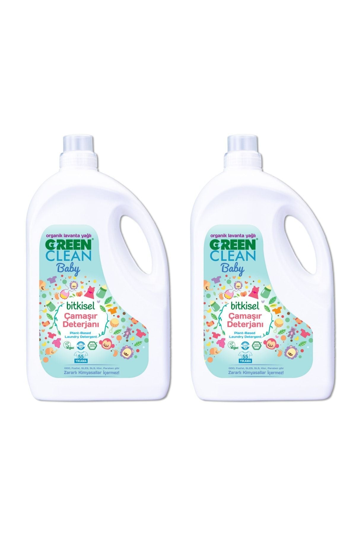 Green Clean Organik Lavanta Yağlı Baby Bitkisel Sıvı Çamaşır Deterjanı 2,75l 2'li