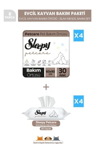Sleepy Çiş Pedi Petcare 120 Adet Kedi Ve Köpek Islak Havlusu 240 Adet - Petcare Bakım