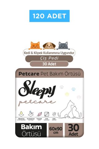 Sleepy Çiş Pedi Petcare 120 Adet Kedi Ve Köpek Islak Havlusu 240 Adet - Petcare Bakım