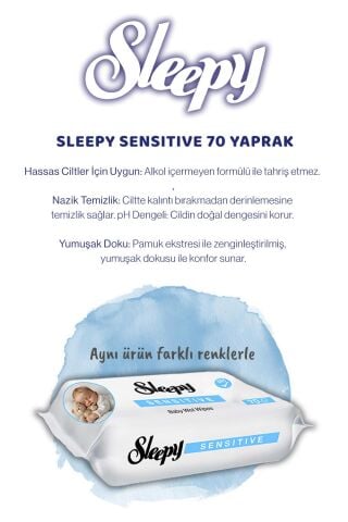 Sleepy Sensitive 70'li Islak Bebek Havlusu