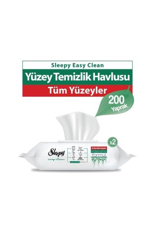 Sleepy 2'li Easy Clean 100'lü Yüzey Temizlik Havlusu