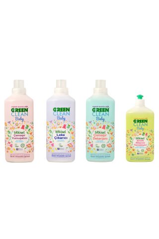 U Green Clean Baby Çamaşır Deterjanı, Yumuşatıcı, Leke Çıkarıcı 1 L ve Biberon Temizleyici 500 ML