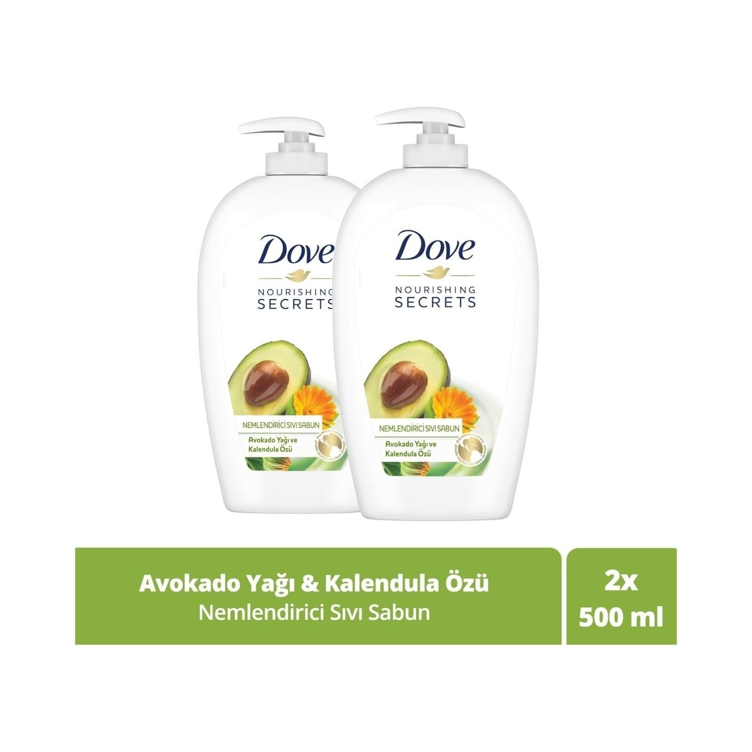 Dove Avokado Yağı ve Kalendula Özlü Nemlendiricili Sıvı Sabun 500 ml x 2